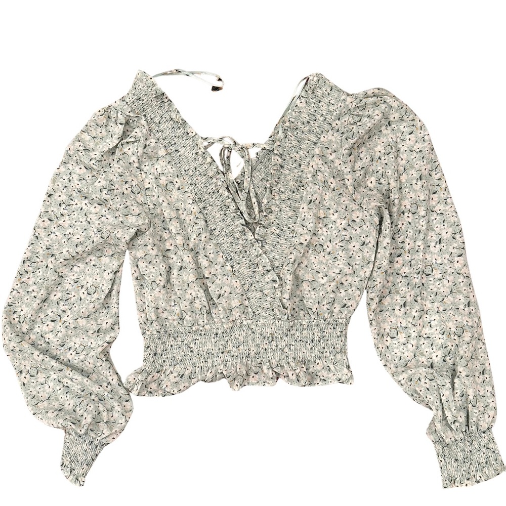 MINE The Sara Smocked Top - Green